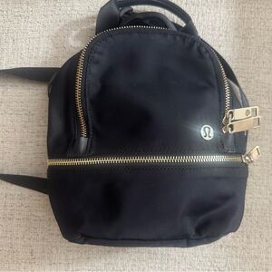Lululemon City Adventurer Black Backpack with Gold Zippers (NWOT)